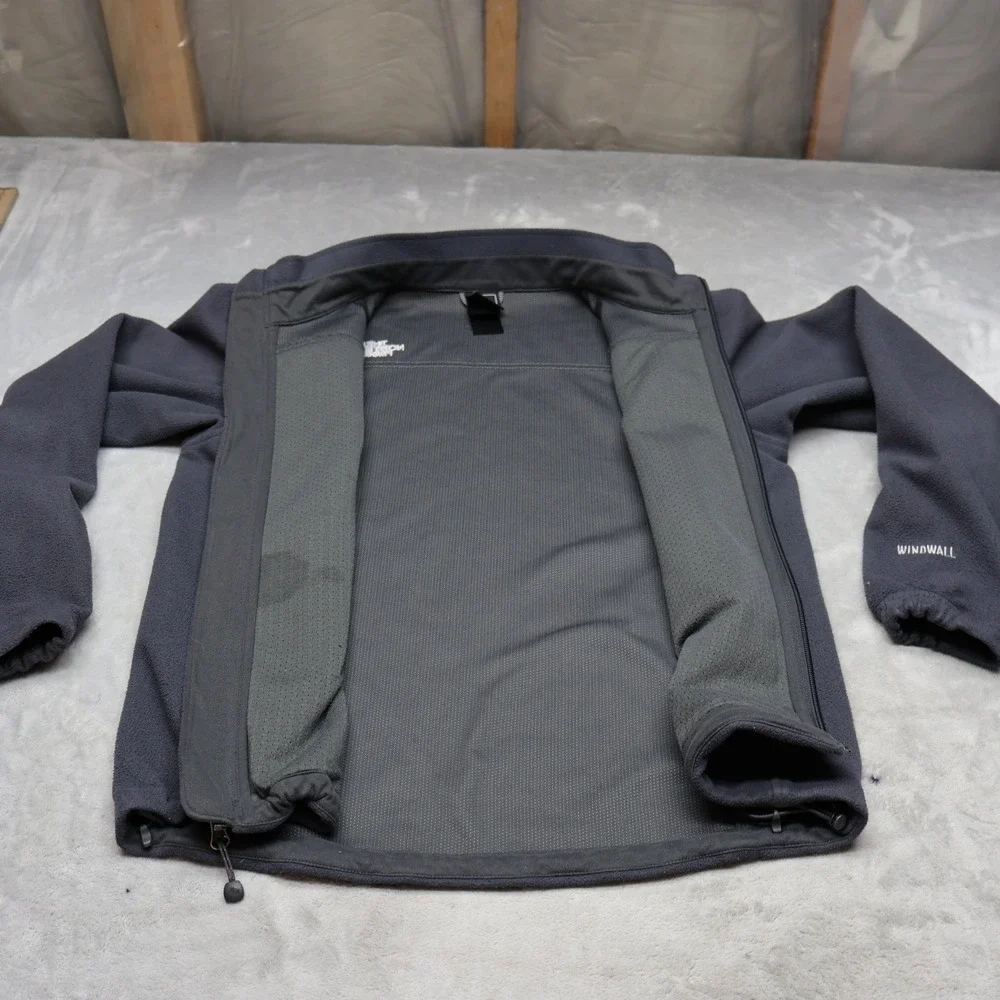North Face Jacket Mens‎ Small Black Windwall Fleece Full Zip Wind Resistant Warm